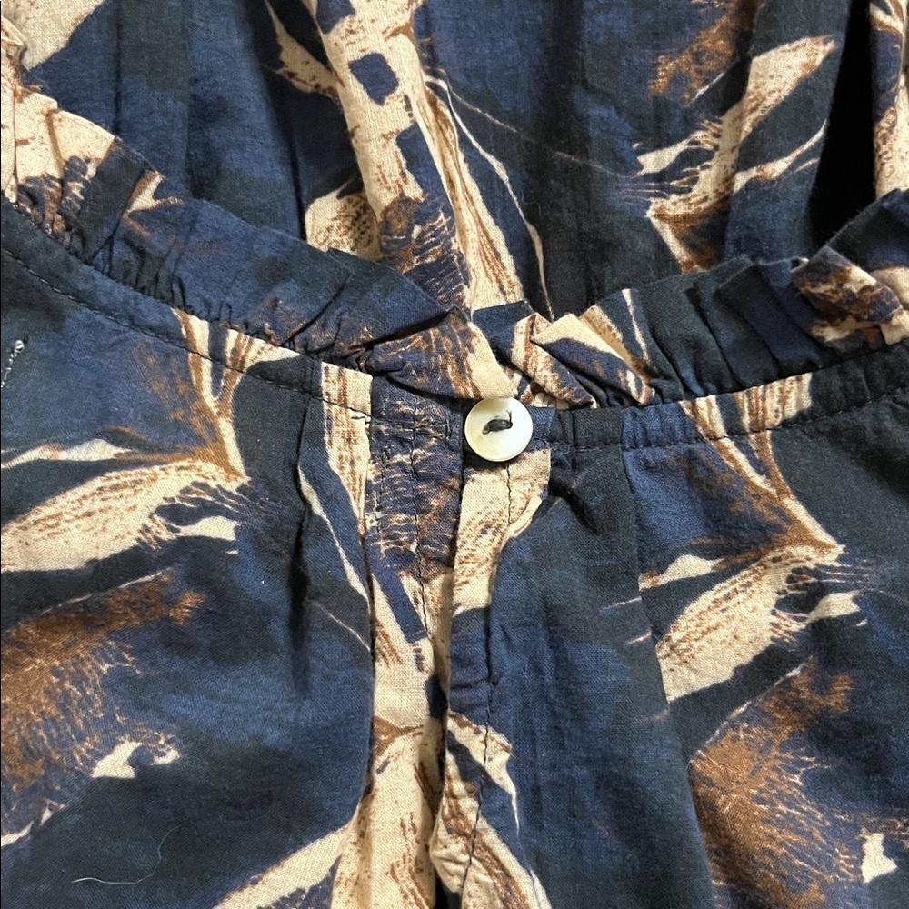 Bindu Blue and Beige Patterned Dress - Picture 4 of 8
